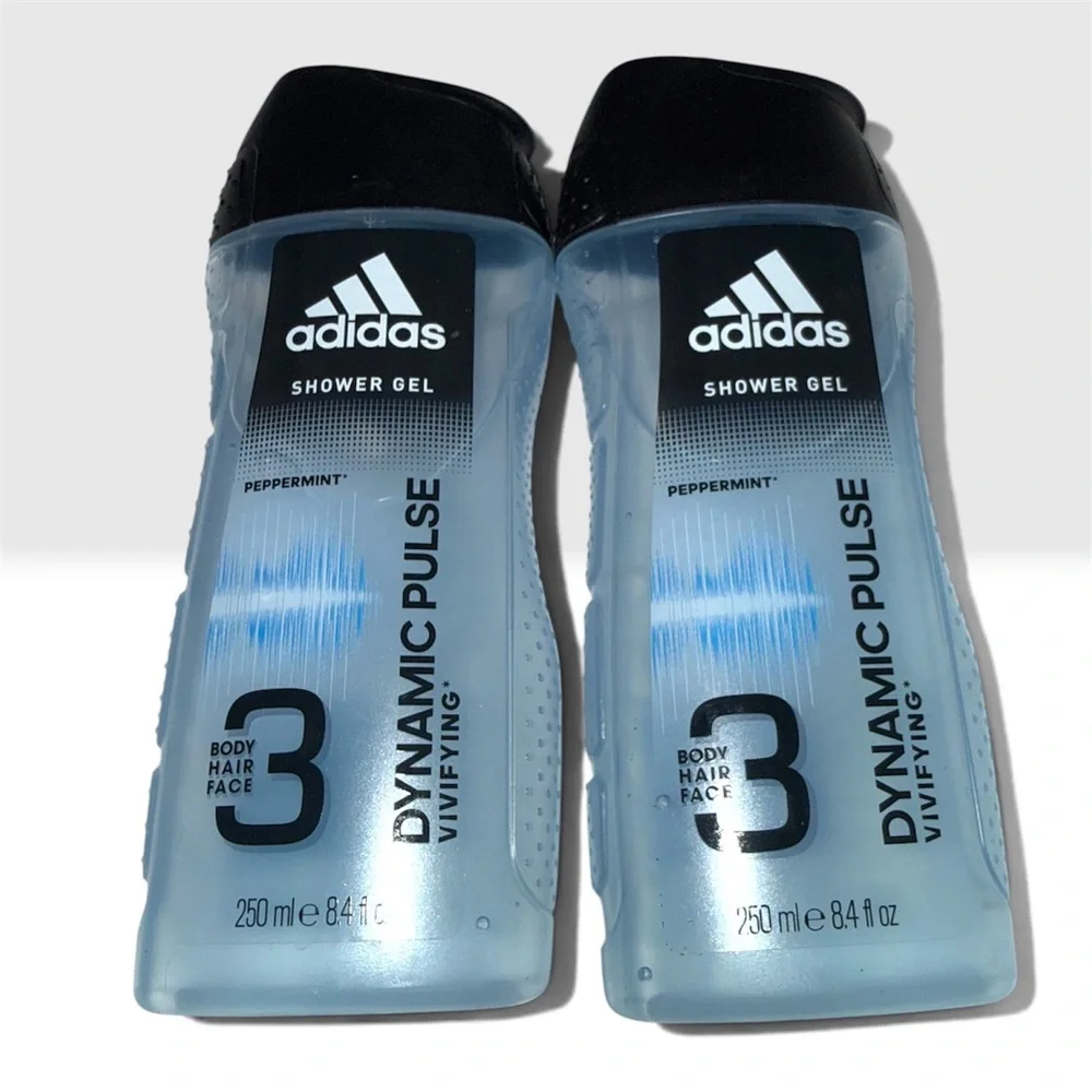 NEW! Adidas- 3-in-1 Dynamic Pulse Vivifying Shower Gel- Peppermint- Lot of 2
